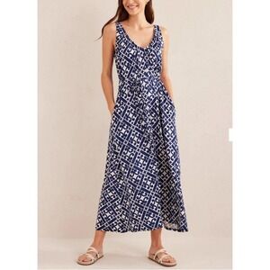 Boden Jersey Stretch Maxi Tank Sundress Geometric Artsy Resort Travel Size 6R